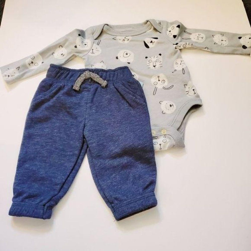 Cat & Jack 2pc Jogger Long Sleeve Shirt Set 0/3M